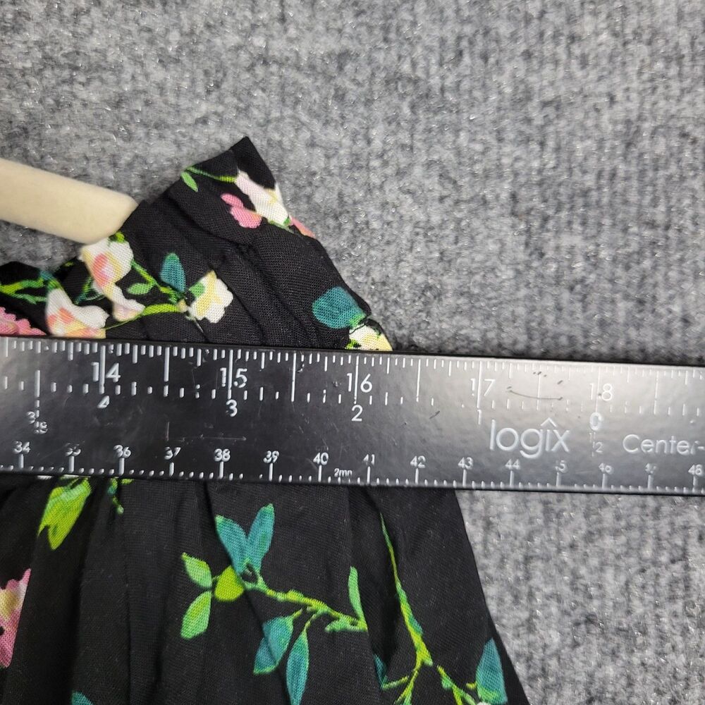 SAVANNA JANE Black Floral Off Shoulder Cottagecore Whimsigoth Top SIZE SMALL - Picture 6 of 8